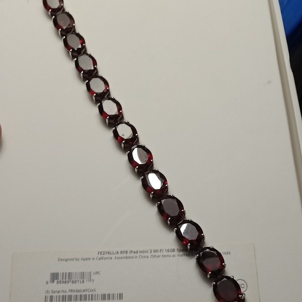 Rubies, silver bracelet